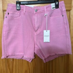 Judy Blue Sunny Days Mid Rise Frayed Hem Shorts